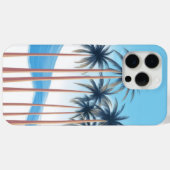 モダンなヤシの木 ブルー ホワイト アウトドア Case-Mate iPhoneケース (裏面 (横))