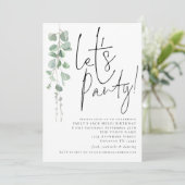 モダンなユーカリでパーティしよう 誕生日はどんな年齢でも 招待状 (スタンド正面)