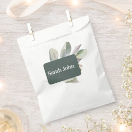 モダンなユーカリのテーブルナンバー フェイバーバッグ