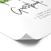 モダンなユーカリの写真ゲストブックサイン ウェディング用 ポスター (角)