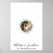 モダンなユーカリの写真 ウェディングゲストブックポスター ポスター (正面)