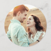 モダンなユーカリの写真 ウェディング セーブ・ザ・デート 招待状 (裏面)