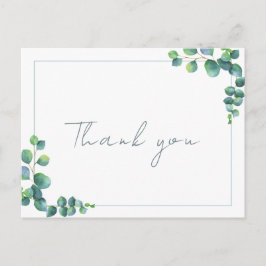 モダンなユーカリの感謝 ベビーシャワー ポストカード