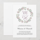 モダンなユーカリの水彩画のウェディングリース 招待状 (正面/裏面)
