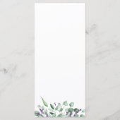 モダンなユーカリの水彩画 ウェディングメニューカード メニュー (裏面)