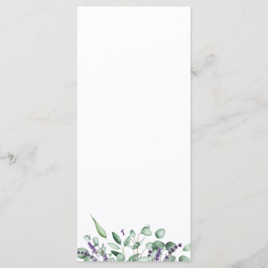 モダンなユーカリの水彩画 ウェディングメニューカード メニュー (裏面)