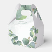 モダンなユーカリの花の植物学のブライダルシャワー フェイバーボックス (裏面サイド)