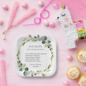 モダンなユーカリの花輪 豆知識 ウェディング ペーパープレート (パーティー)