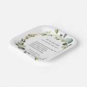 モダンなユーカリの花輪 豆知識 ウェディング ペーパープレート (傾斜あり)