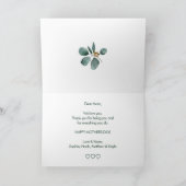 モダンなユーカリの葉の花飾り 母の日 カード (内部)