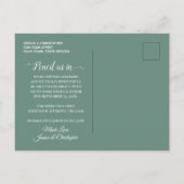 モダンなユーカリグリーンウェディング 案内ポストカード (裏面)