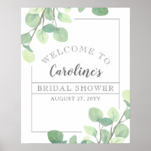 モダンなユーカリグリーンウェルカム シャワーブライダル
