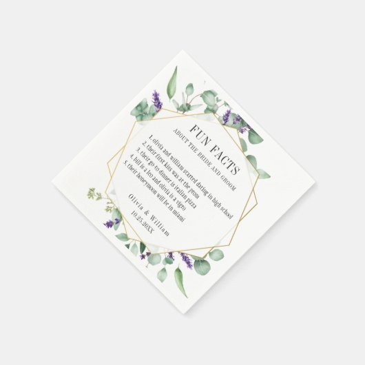 モダンなユーカリグリーン ウェディングの楽しい雑学 スタンダードカクテルナプキン (角)