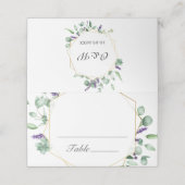 モダンなユーカリ幾何学フレーム ウェディングテーブル プレイスカード (外部開封)