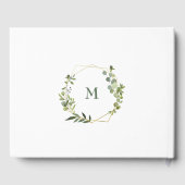 モダンなユーカリ幾何学フレーム ブライダルシャワー ゲストブック (裏面)