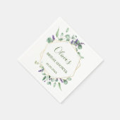 モダンなユーカリ幾何学フレーム ブライダルシャワー スタンダードカクテルナプキン (角)