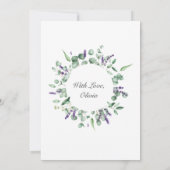 モダンなユーカリ幾何学フレーム ブライダルランチョン 招待状 (裏面)