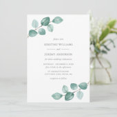 モダンなユーカリ水彩グリーンの結婚式 招待状 (スタンド正面)