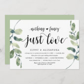 モダンなユーカリ,  ウェディングエロープメントのお祝い 招待状 (正面/裏面)