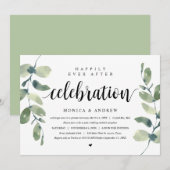 モダンなユーカリ, ウェディングエロープメントのお祝い 招待状 (正面/裏面)