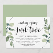 モダンなユーカリ,  ウェディングエロープメントセレブレーション 招待状 (正面/裏面)