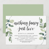 モダンなユーカリ, ブラックインク, ウェディングエロープメント 招待状 (正面/裏面)