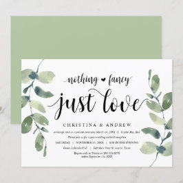 モダンなユーカリ, ブラックインク, ウェディングエロープメント 招待状