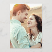 モダンなユーカリ ラベンダー フローラル フォト ウェディング セーブザデート (裏面)