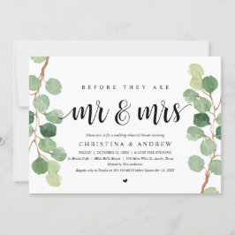 モダンなユーカリ, 結婚式のリハーサルディナー 招待状