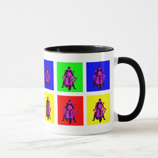 モダンなライダーのポップアート マグカップ (右)