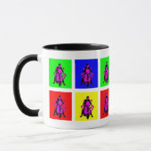 モダンなライダーのポップアート マグカップ (左)