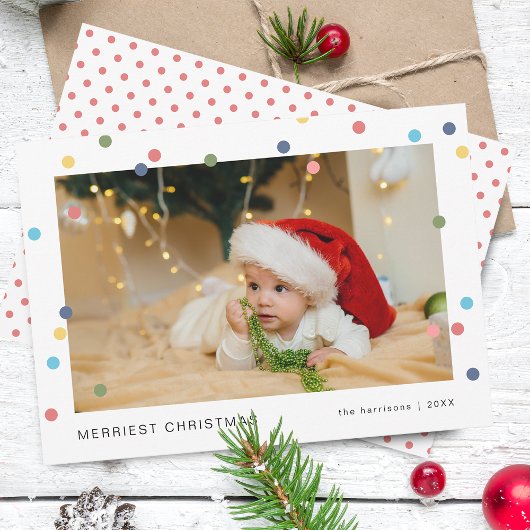 モダンなライトの写真 フラット ホリデー カード