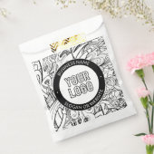 モダンなラインアートとロゴ（編集可能なテキスト付き） フェイバーバッグ (封をした状態)