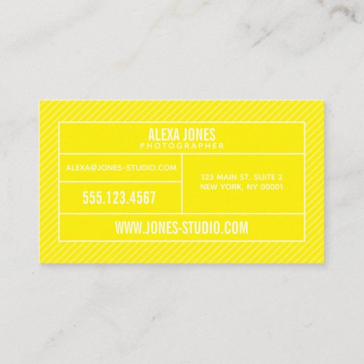モダンなライン黄色 名刺 (裏面)