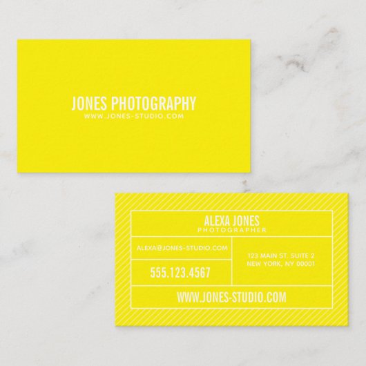 モダンなライン黄色 名刺 (正面/裏面)