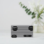モダンなライン(黒) 名刺 (スタンド正面)