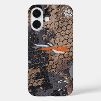 モダンなラギッドハンティングカモフラージュ幾何学模様 パパ iPhone 16ケース