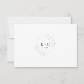 モダンなラグジュアリースクリプトの結婚式 出欠カード (裏面)
