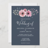 モダンなラスティックエレガントな水彩花のウェディング 招待状 (正面)