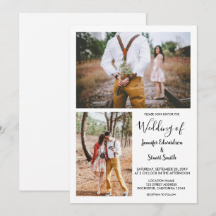 モダンなラスティックエレガントフォトウェディング 招待状