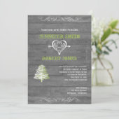 モダンなラスティックバーンベッドの結婚式招待状 招待状 (スタンド正面)