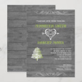 モダンなラスティックバーンベッドの結婚式招待状 招待状 (正面/裏面)