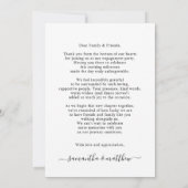 モダンなラスティックフォトエンゲージメントお礼カード サンキューカード (裏面)