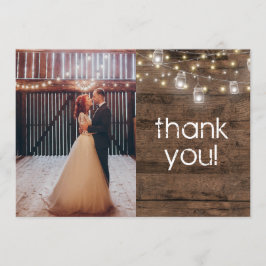 モダンなラスティック メイソンジャー ライト サンキューカード