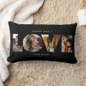 モダンなラブ コラージュ カットアウト バレンタインデー ランバークッション (ブランケット)