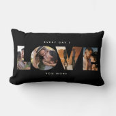 モダンなラブ コラージュ カットアウト バレンタインデー ランバークッション (正面)