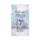 モダンなラベンダーの紫色のターコイズの水彩画のヨガ