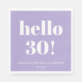 モダンなラベンダー・パープルの30歳の誕生日パーティー スタンダードランチョンナプキン