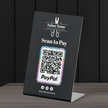 モダンなラメサロンスキャンしてPaypal QRコードを支払う