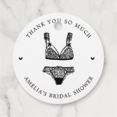 モダンなランジェリー ブライダルシャワーのお礼 フェイバータグ (裏面)